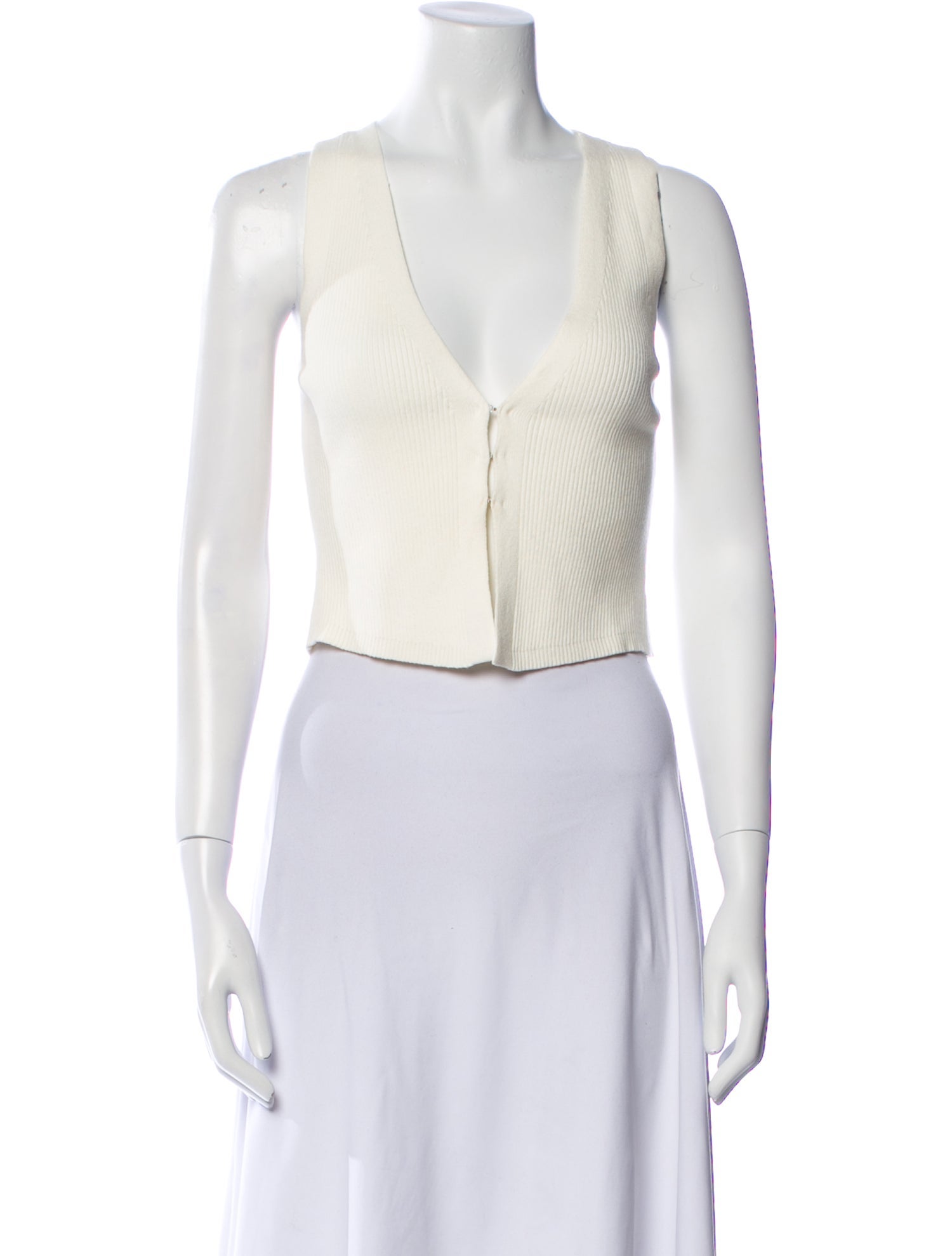 Reformation V-Neck Sleeveless Crop Top