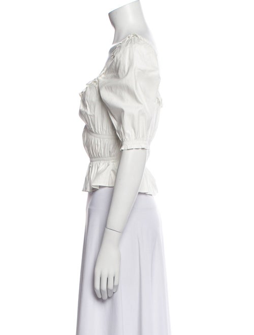 Reformation V-Neck Three-Quarter Sleeve Crop Top