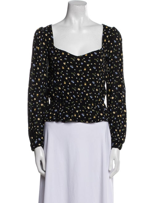 Reformation Floral Print Square Neckline Crop Top