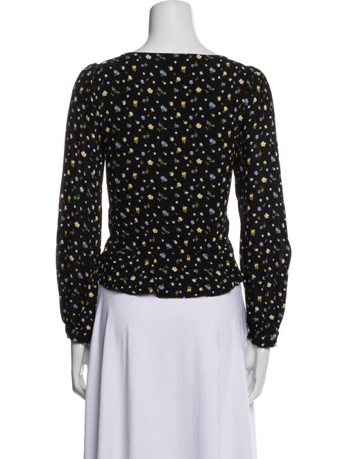 Reformation Floral Print Square Neckline Crop Top