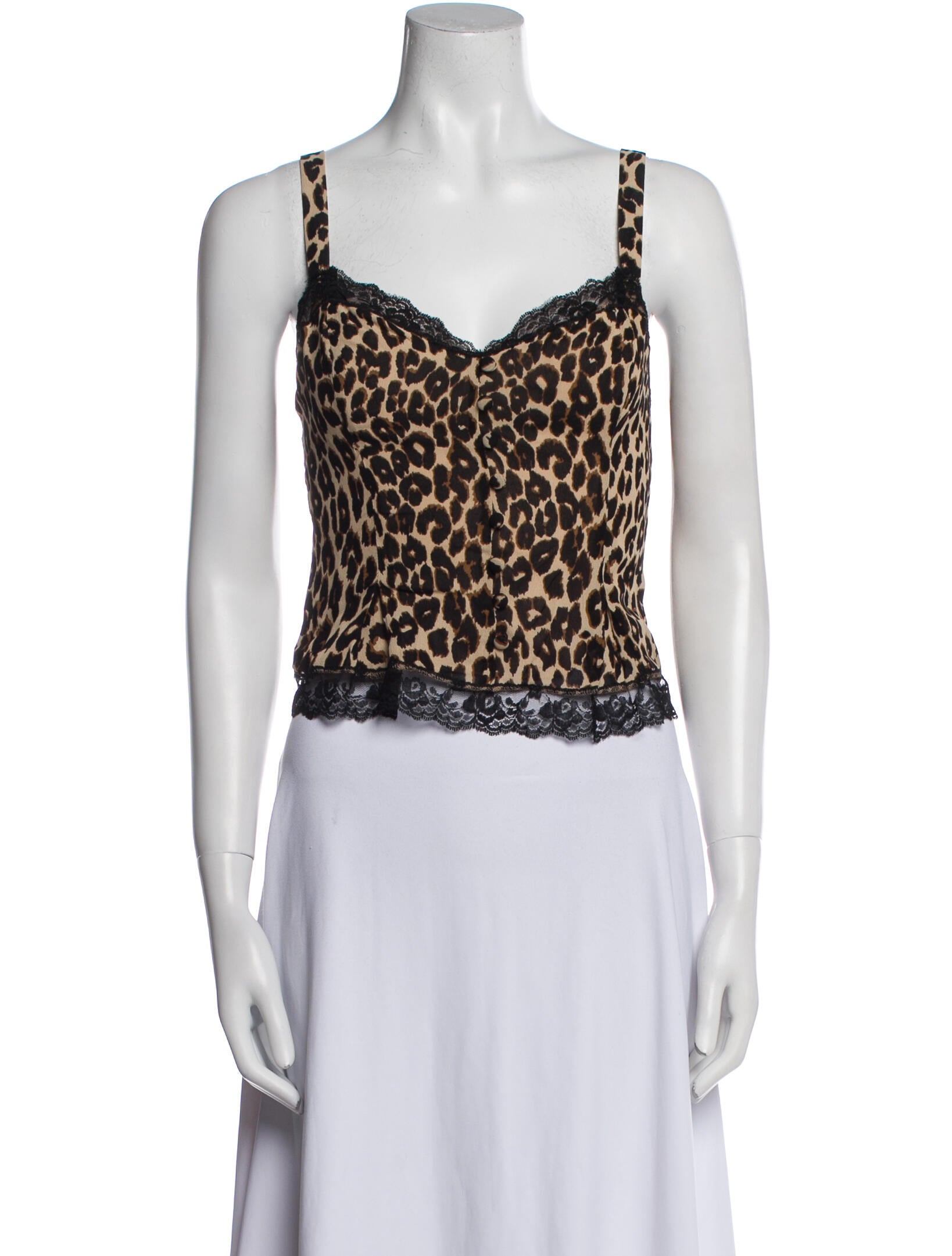 Reformation Animal Print Square Neckline Crop Top w/ Tags