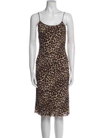 Reformation Animal Print Midi Length Dress