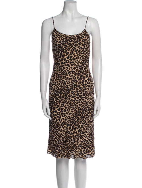 Reformation Animal Print Midi Length Dress