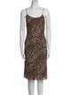 Reformation Animal Print Midi Length Dress