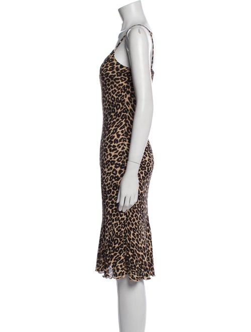 Reformation Animal Print Midi Length Dress