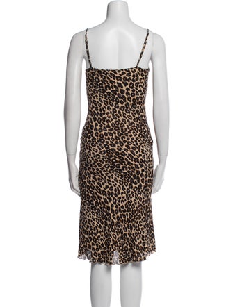 Reformation Animal Print Midi Length Dress