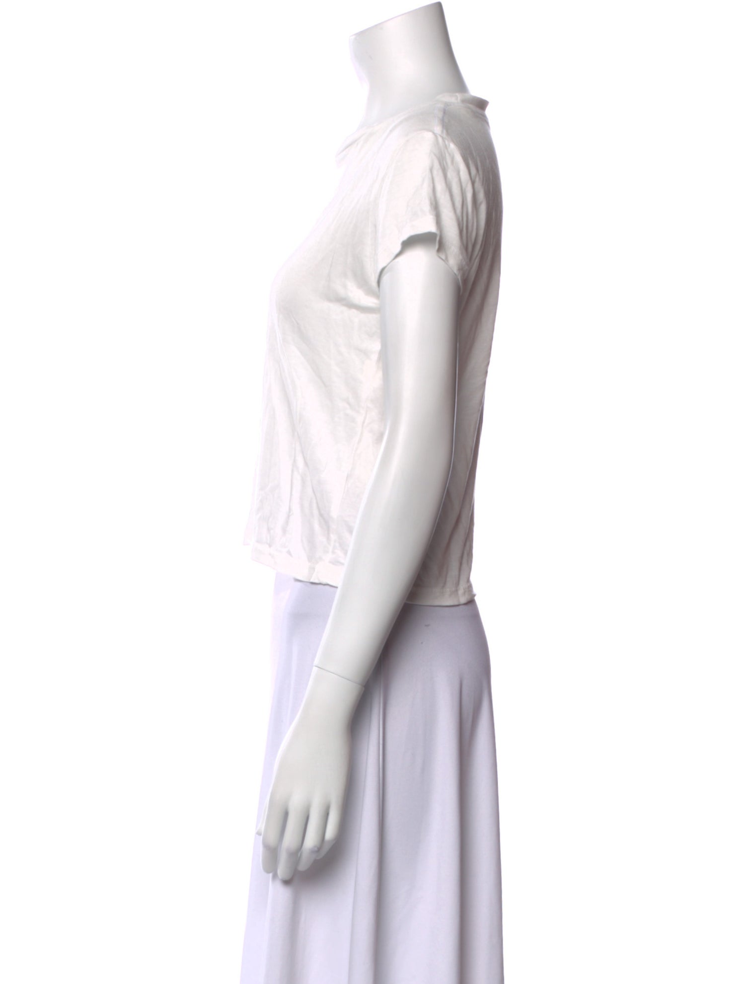 Reformation Bateau Neckline Short Sleeve Crop Top