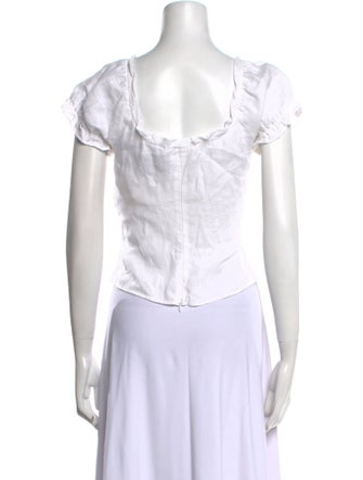 Reformation Linen Square Neckline Crop Top