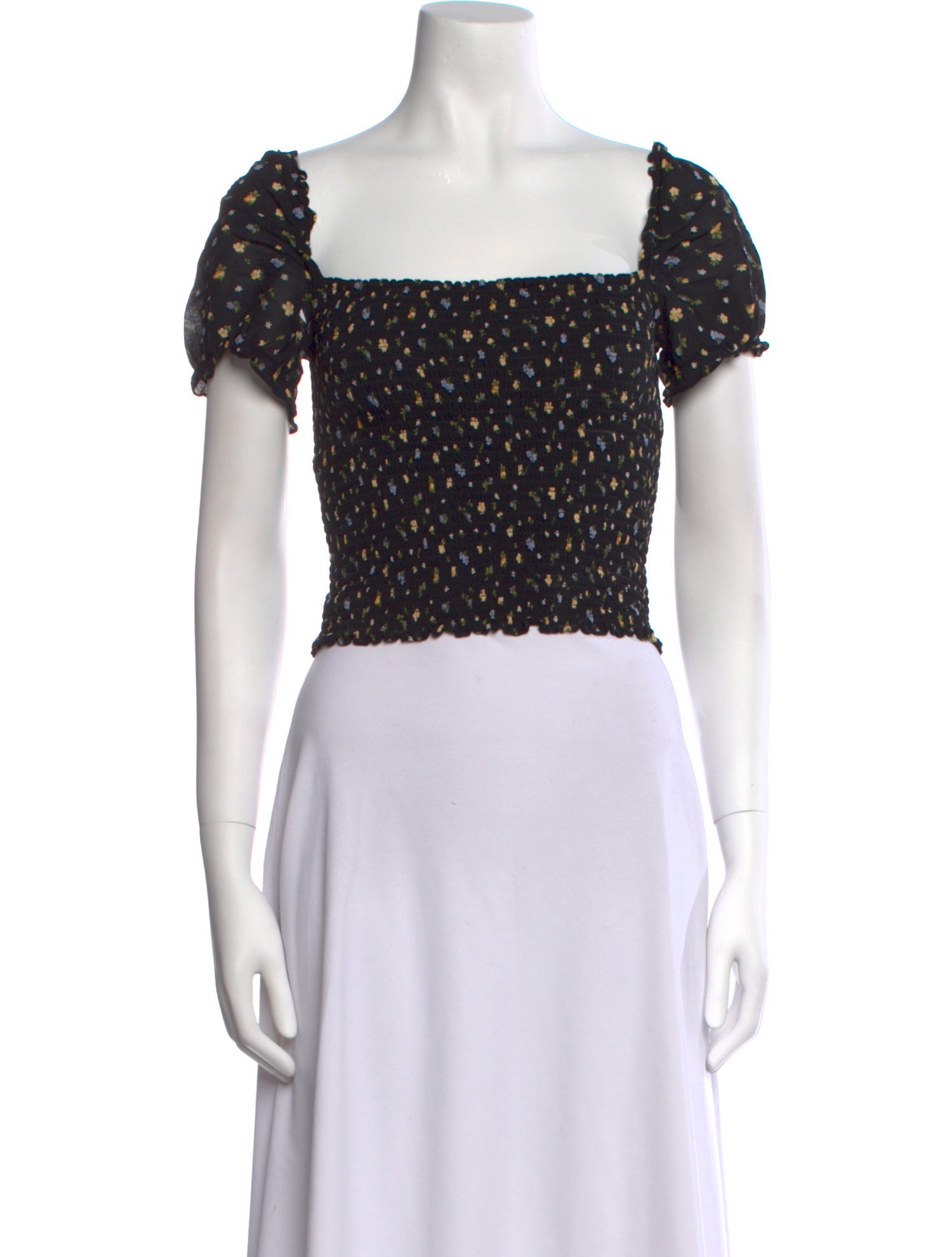 Reformation Printed Square Neckline Crop Top