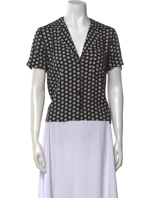 Reformation Printed Short Sleeve Button-Up Top