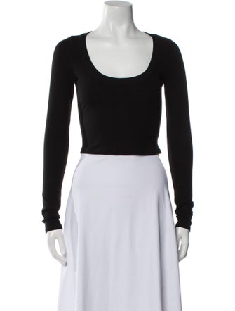 Reformation Scoop Neck Long Sleeve Crop Top