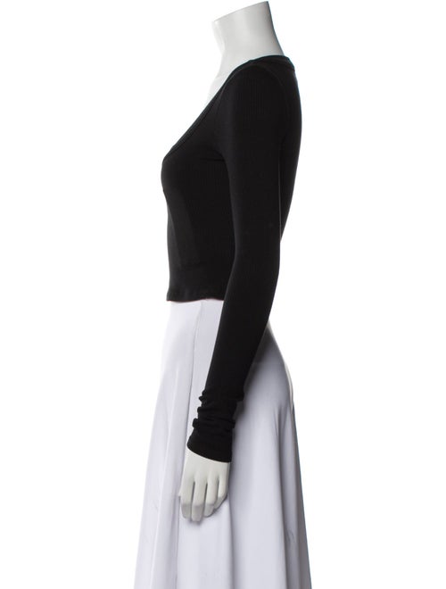 Reformation Scoop Neck Long Sleeve Crop Top