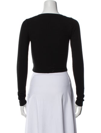 Reformation Scoop Neck Long Sleeve Crop Top