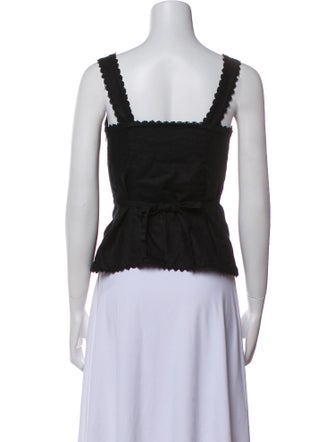 Reformation Linen Square Neckline Crop Top