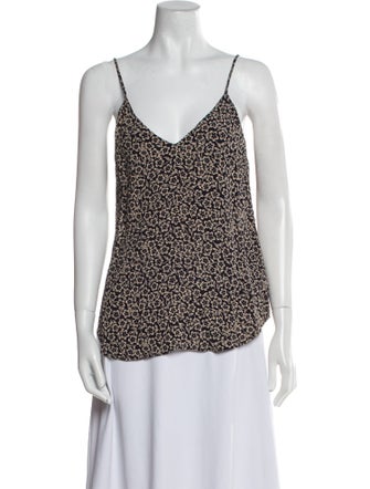 Reformation Animal Print V-Neck Top