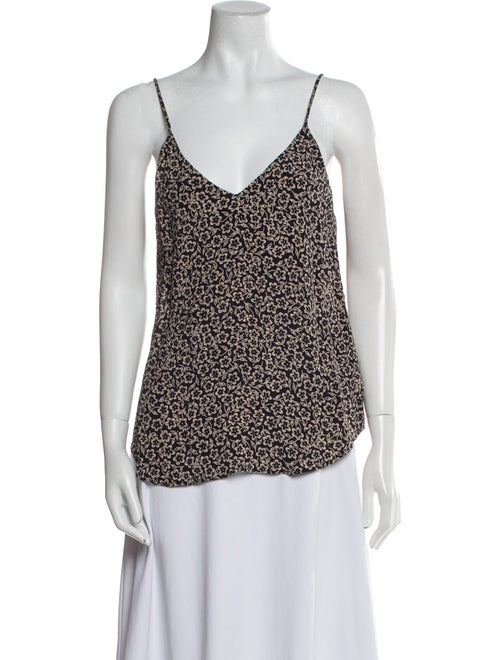 Reformation Animal Print V-Neck Top