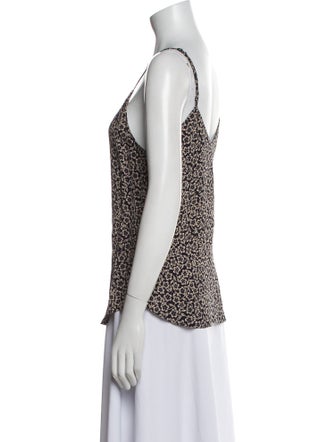 Reformation Animal Print V-Neck Top