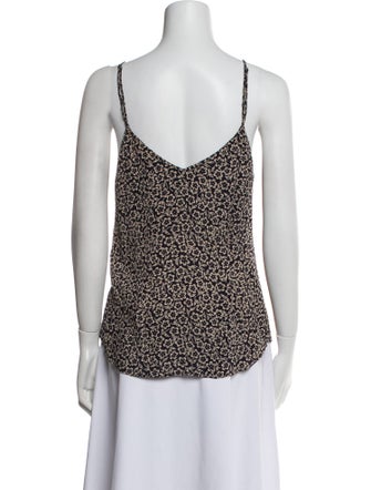 Reformation Animal Print V-Neck Top