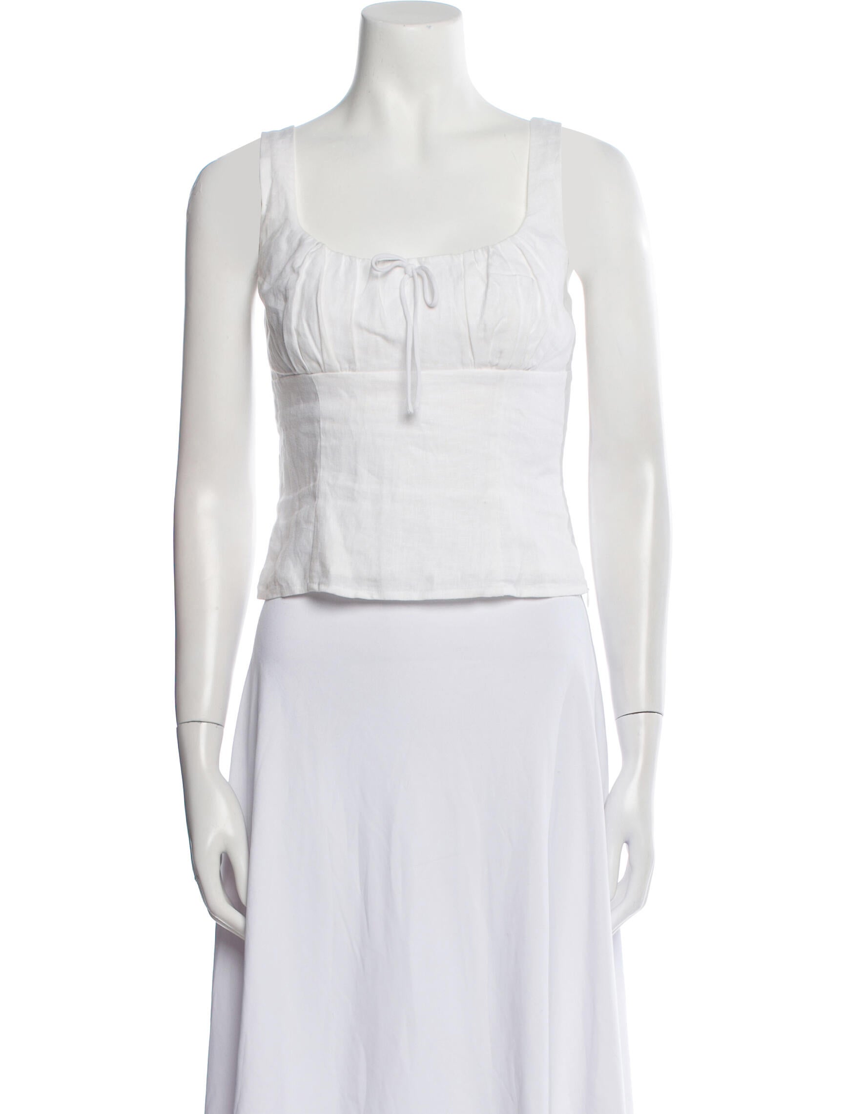 Reformation Linen Square Neckline Crop Top