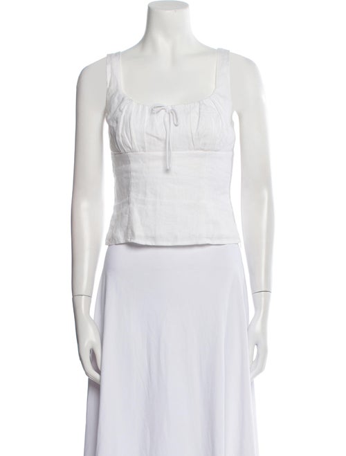 Reformation Linen Square Neckline Crop Top