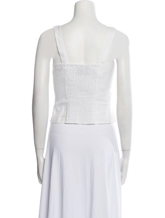 Reformation Linen Square Neckline Crop Top