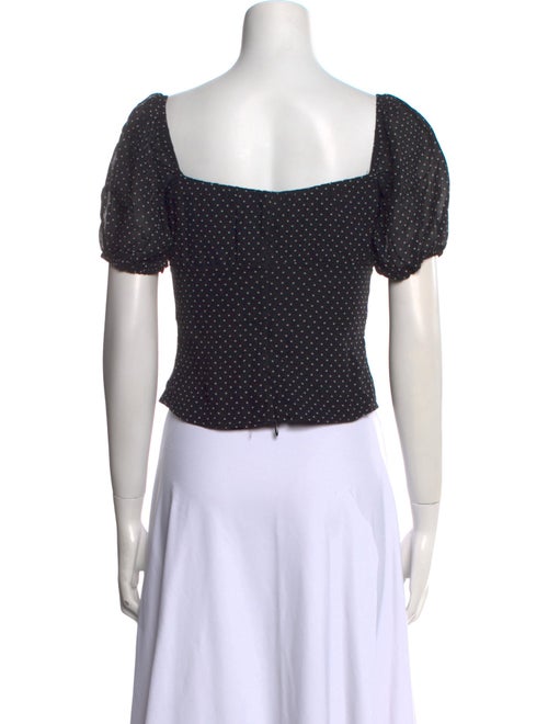 Reformation Polka Dot Print Square Neckline Crop Top