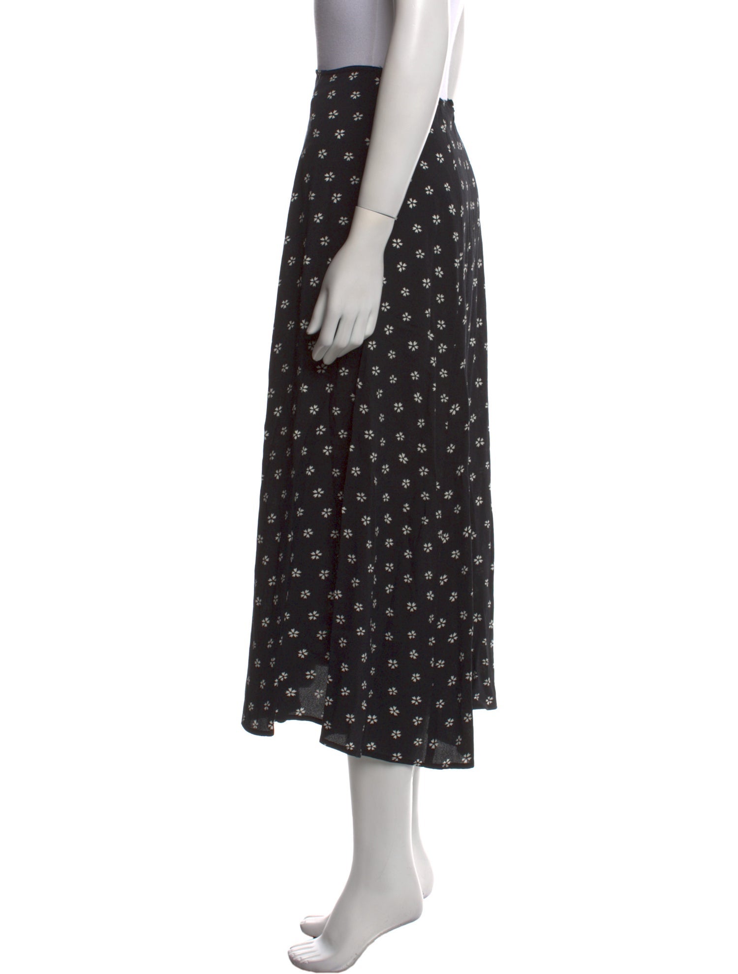 Reformation Floral Print Midi Length Skirt