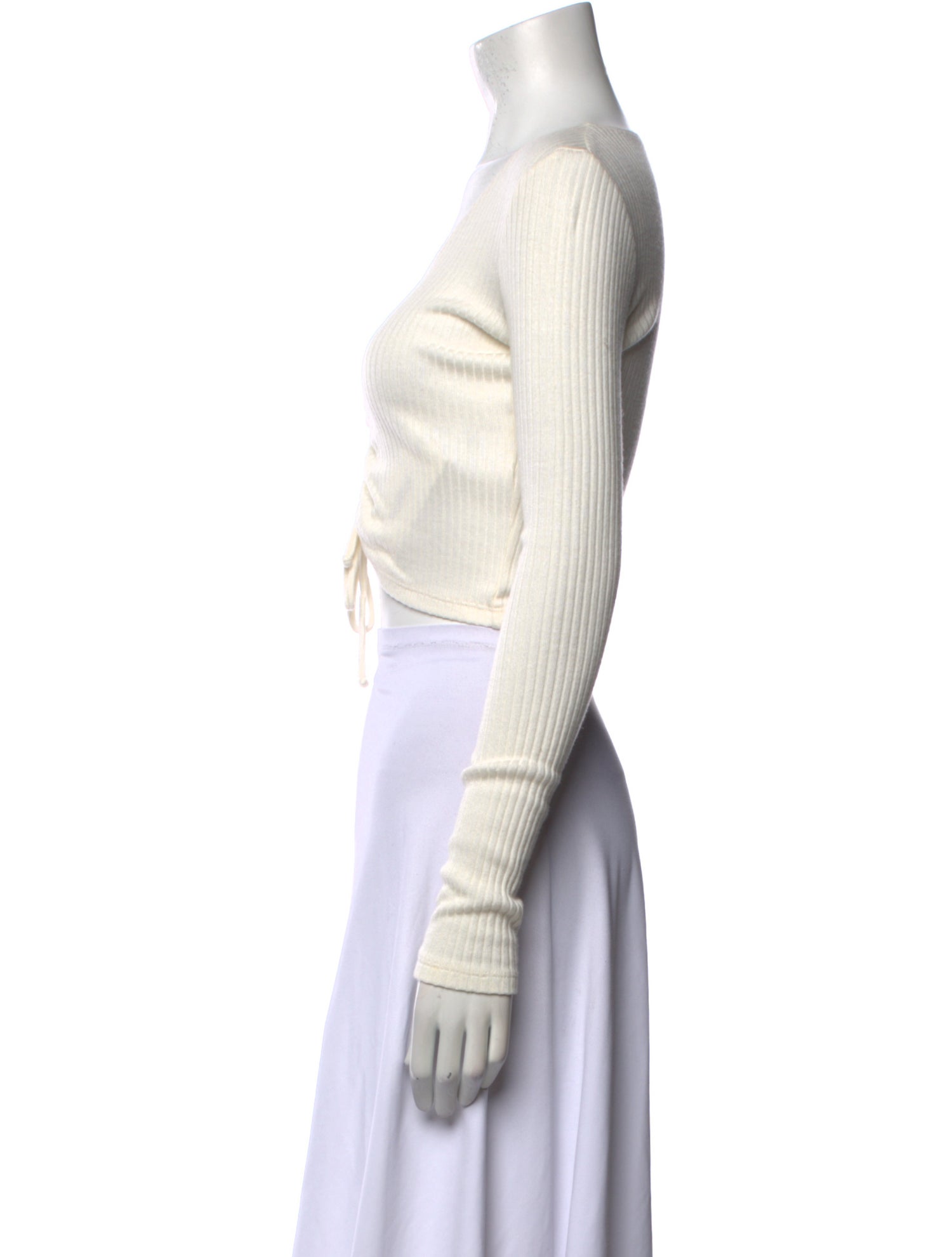 Reformation V-Neck Long Sleeve Crop Top