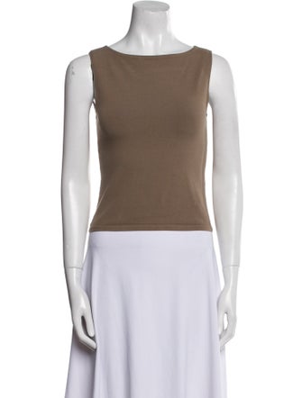 Reformation Bateau Neckline Sleeveless Crop Top