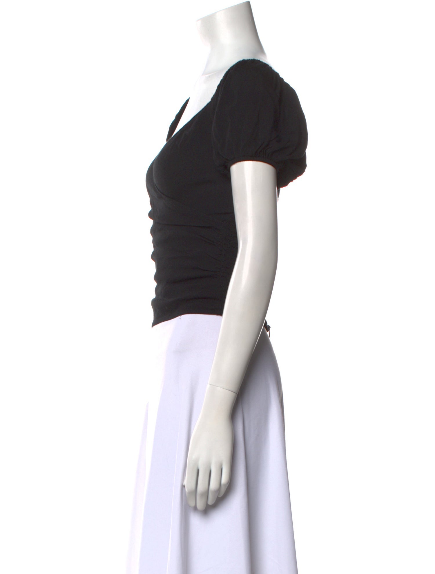 Reformation V-Neck Short Sleeve Crop Top