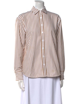 Reformation Striped Long Sleeve Button-Up Top