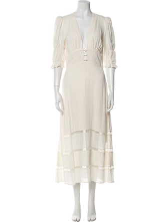 Reformation V-Neck Long Dress
