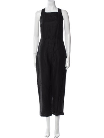 Reformation Linen Square Neckline Jumpsuit