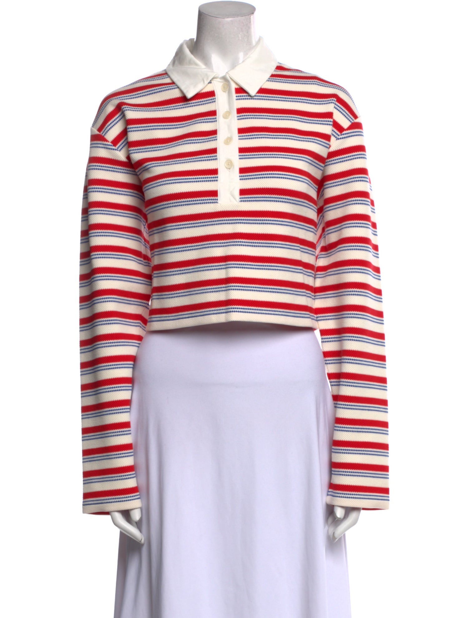 Reformation Striped Long Sleeve Crop Top