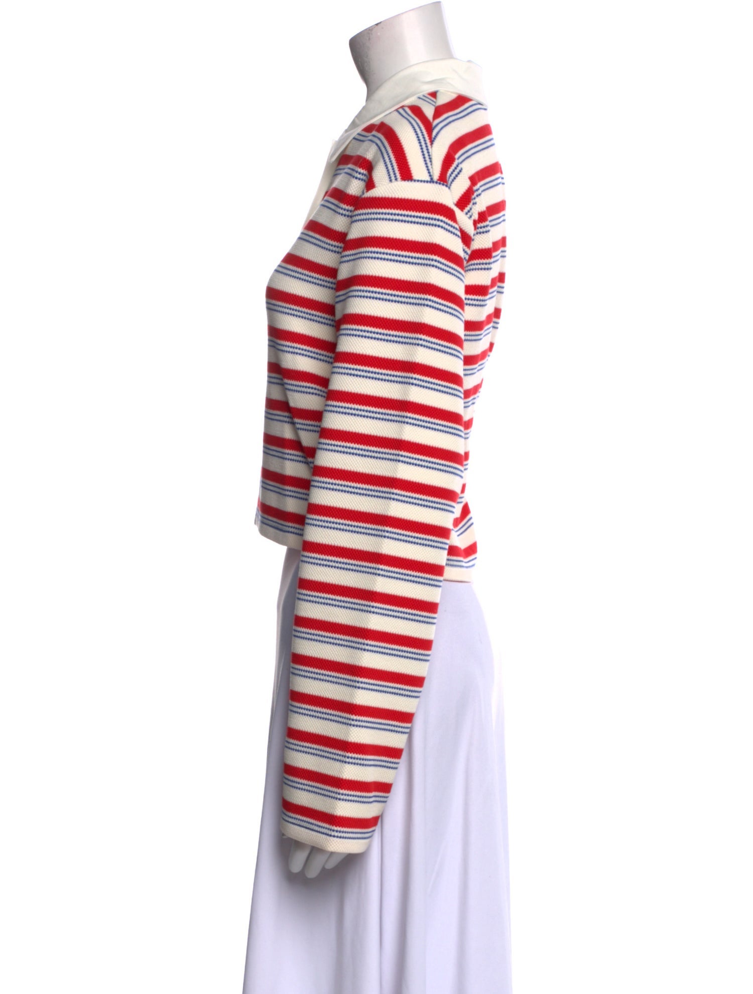 Reformation Striped Long Sleeve Crop Top