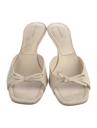 Reformation Leather Bow Accents Slides