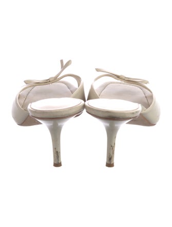 Reformation Leather Bow Accents Slides