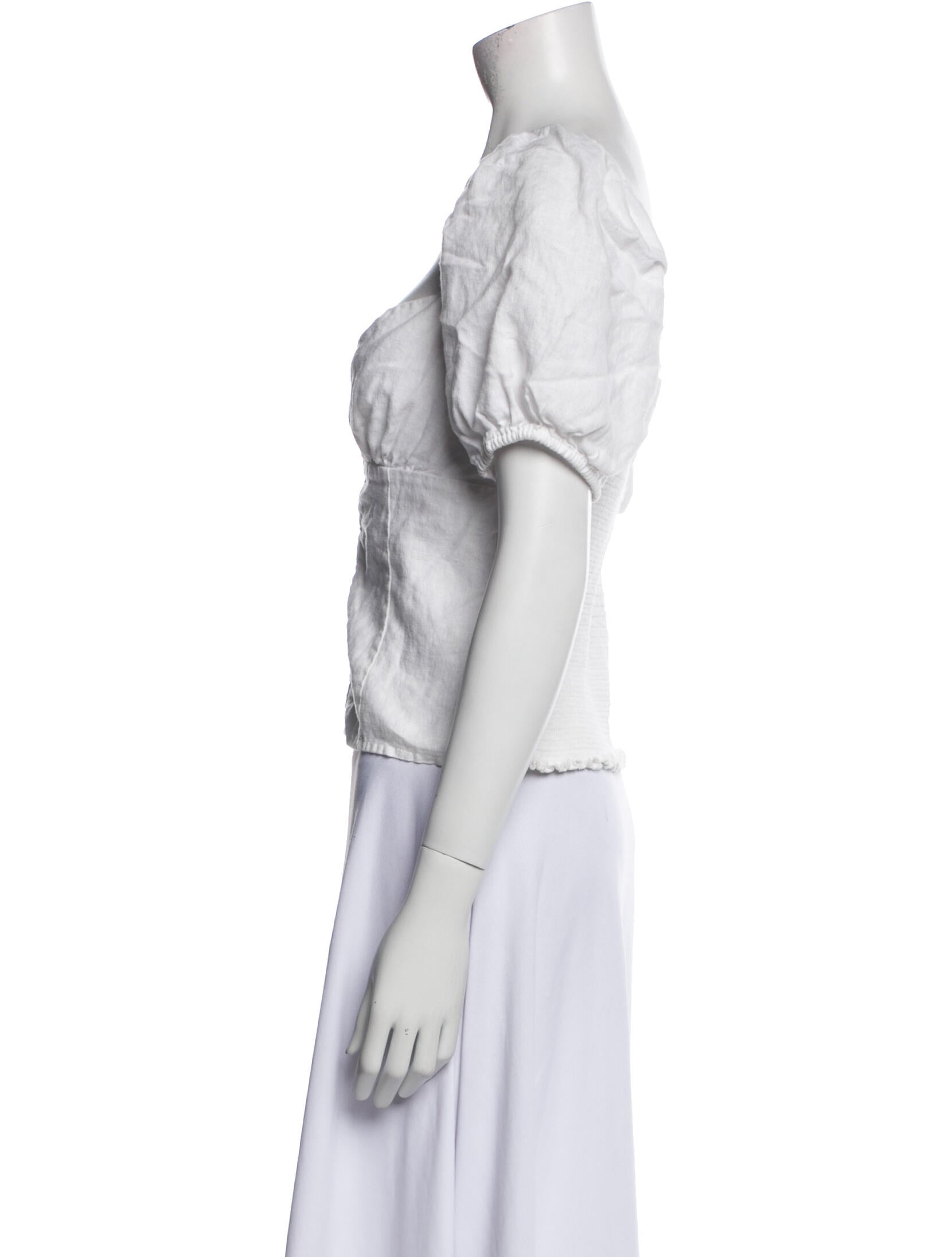 Reformation Linen Square Neckline Crop Top