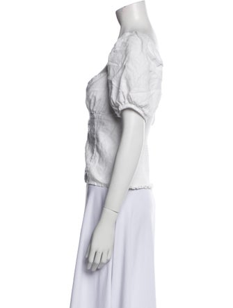 Reformation Linen Square Neckline Crop Top