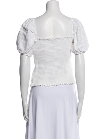 Reformation Linen Square Neckline Crop Top