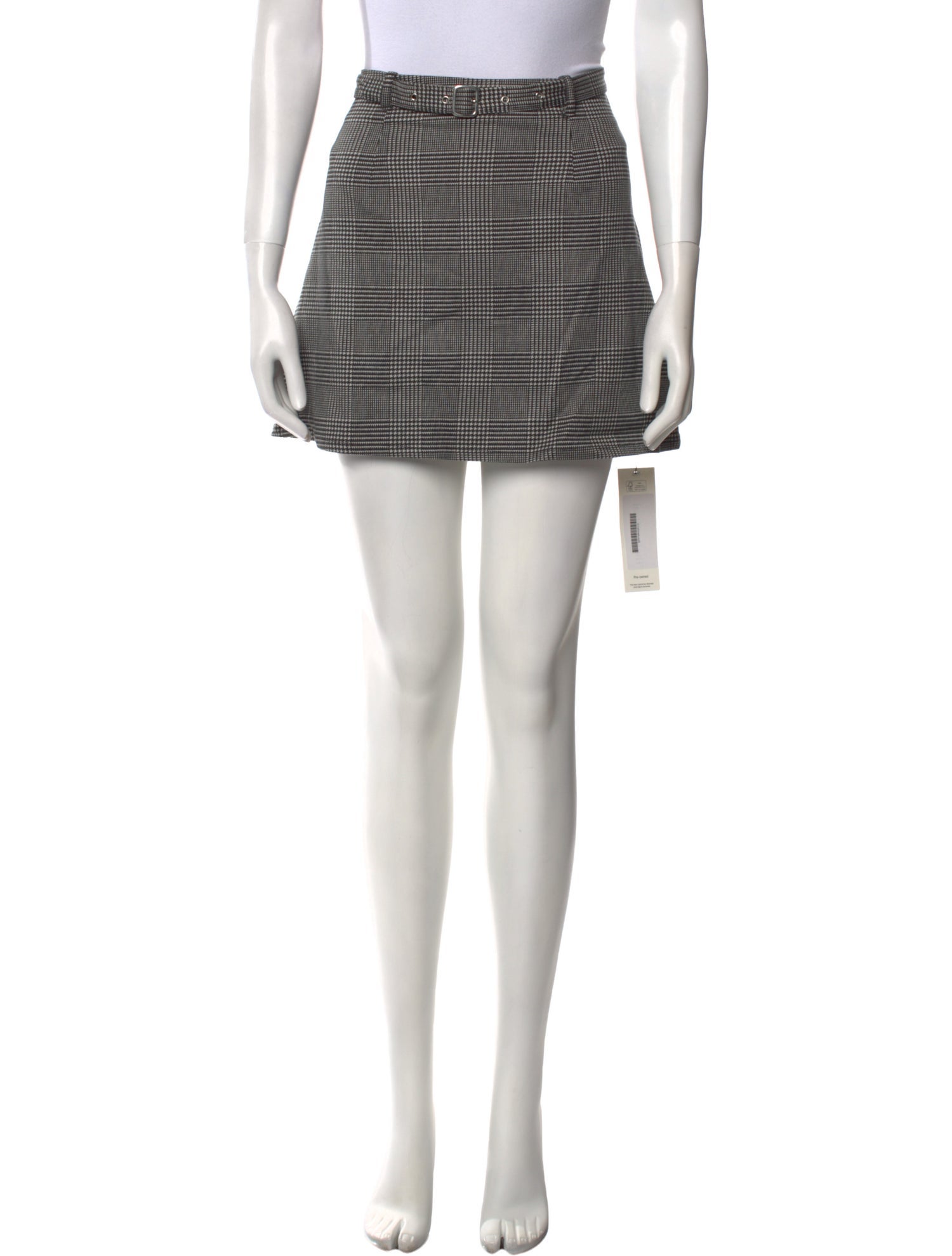 Reformation Houndstooth Print Mini Skirt