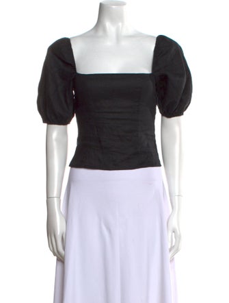 Reformation Linen Square Neckline Crop Top