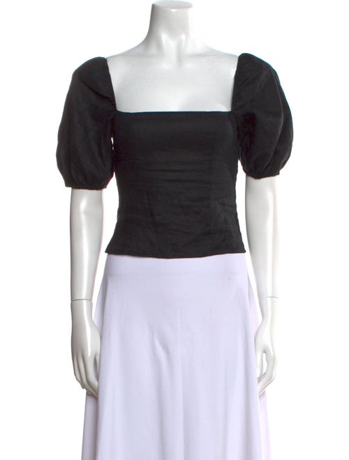 Reformation Linen Square Neckline Crop Top