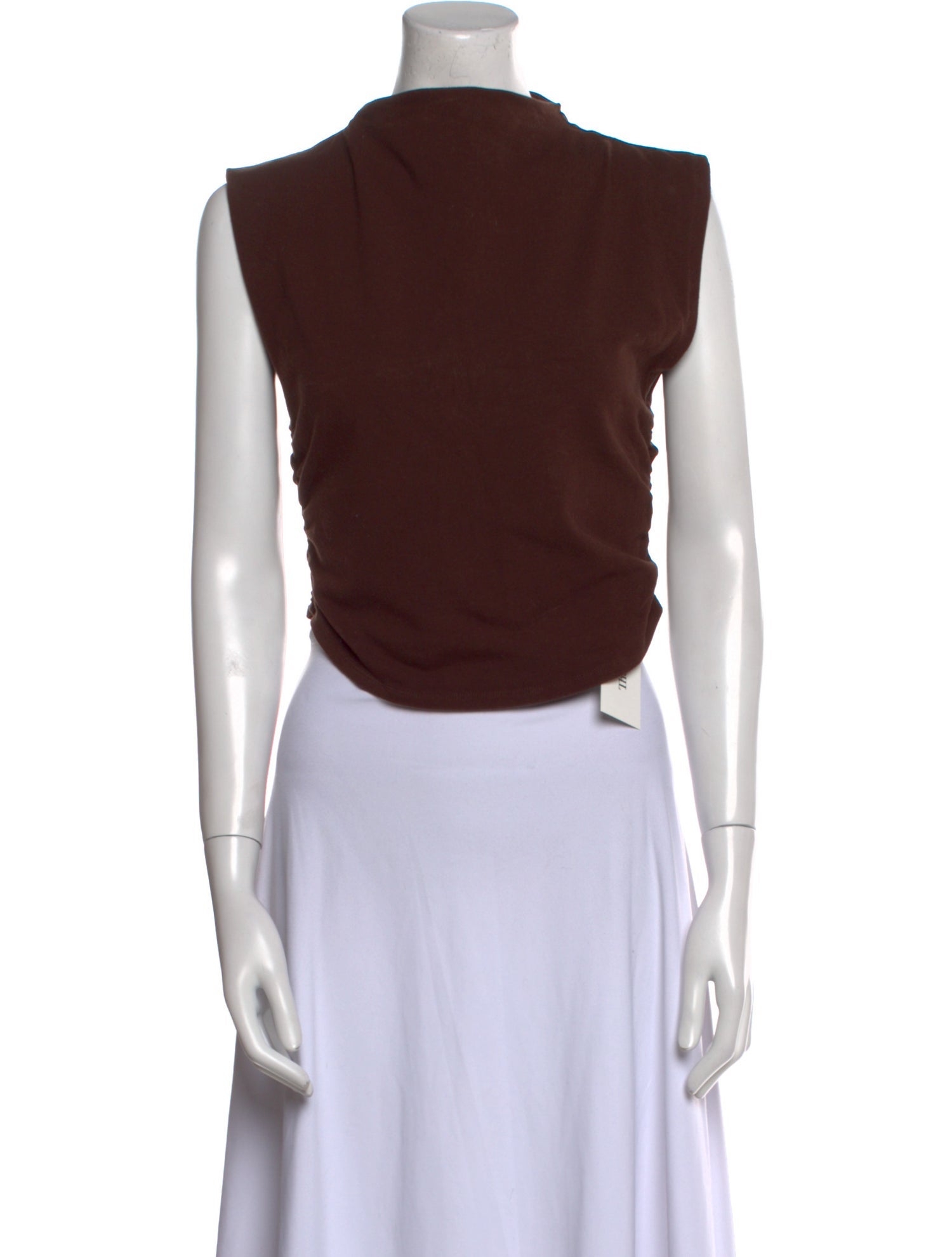 Reformation Mock Neck Sleeveless Crop Top