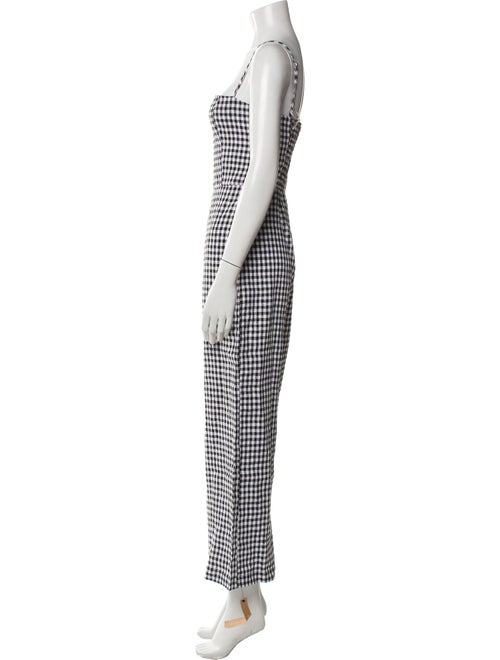 Reformation Linen Plaid Print Jumpsuit