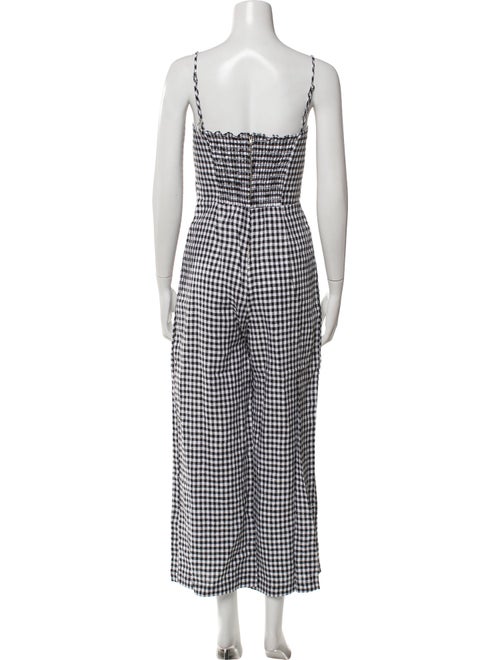 Reformation Linen Plaid Print Jumpsuit