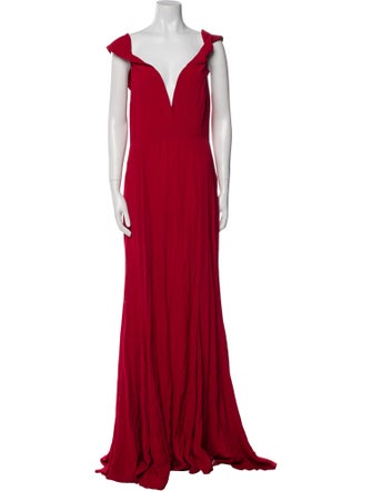 Reformation V-Neck Long Dress