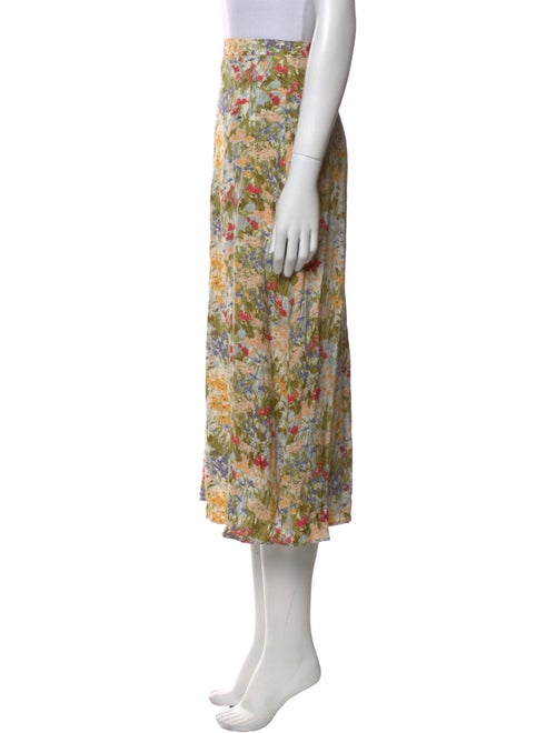 Reformation Floral Print Midi Length Skirt