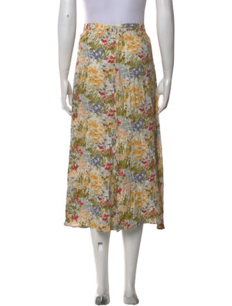 Reformation Floral Print Midi Length Skirt