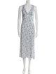 Reformation Floral Print Midi Length Dress